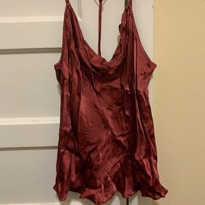 Topshop silky red tank top